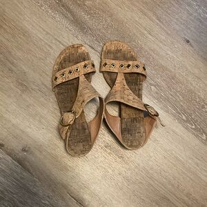 Cork wedge sandals. 8 1/2.
